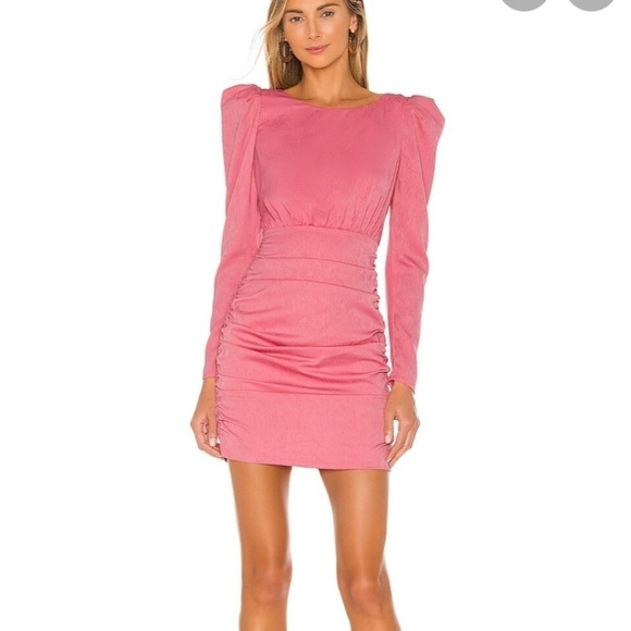 Revolve NBD Bekah Long Sleeve Ruched Mini Cocktail Dress - Picture 1 of 11
